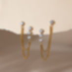 縮圖：OEM stainless steel zircon tassel earrings for private label jewelry