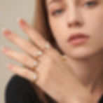 Cat eye stone and zircon stainless steel rings with 18K PVD gold plating for custom jewelry brands
