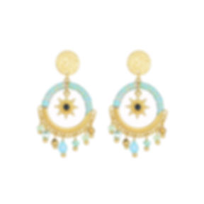 Handmade braide cord crystal dangling earrings