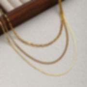 Triple layer dainty snake chain necklace