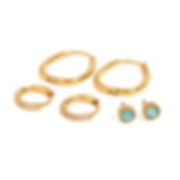 Oval hoop blue stud classic cz zirconia hoop earrings stack earrings 3 pairs/set