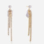 316L stainless steel movement zircon tassel earrings collection 18K PVD gold plated statement earrings design