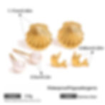 縮圖：mini sea shell dolphin stud pearl stud earrings set one set of 3 pairs