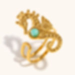 Chic Seahorse Ring with Natural & Synthetic Gemstones – Creative & Unique Design
