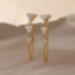 縮圖：Lightweight stainless steel zircon chain earrings for everyday wear