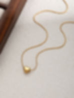 縮圖：Minimalist Heart Pendant Choker – 18K Gold Plated Stainless Steel Necklace