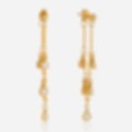 316L stainless steel zircon tassel earrings with 18K PVD gold plating