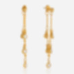 316L stainless steel zircon tassel earrings with 18K PVD gold plating
