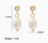 縮圖：Trendy C-Shape Stainless Steel Freshwater Pearl Earrings – Fashionable Statement