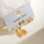 縮圖：Pole star stud star hoop class hoop earrings 3pairs one set stack earrings