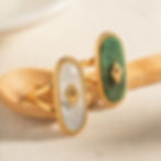 縮圖：French vintage palace-style niche lightweight luxury ring inlaid with lapis laz