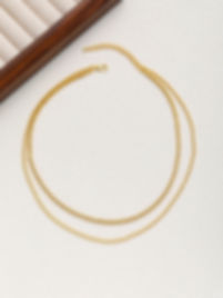 rope chain and bead chain double layer necklace