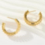 縮圖：New Arrival – Chunky Stainless Steel Fashion studEarrings Trendy | Hypoallergeni