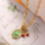 縮圖：Oil Painting Tulip Geometric Necklace – Stainless Steel & Vacuum-Plated High-End