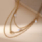 縮圖：Layered Imitation Pearl Necklace – 18K Gold Vacuum-Plated Stainless Steel