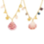 Natural Shell Ocean Necklace with Turtle & Mermaid Tail Pendants