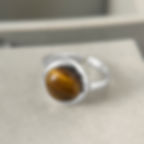 縮圖：Amber-Toned Tiger's Eye Ring, Minimalist Adjustable Statement Piece