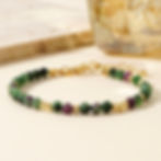 縮圖：Customizable Natural Stone Beaded Bracelet – Stainless Steel Core | 16+5cm Adjus