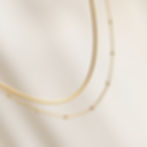 縮圖：bean chain and bone  chain two layer necklace