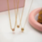 縮圖：18K Gold Stainless Steel Pink Zircon Rolling Ring Necklace – Sweet Style necklac