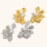 Symmetrical Pearl Flower Stud Earrings | Custom 18K Gold-Plated Stainless Steel