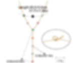 縮圖：316L stainless steel rainbow zircon lariat necklace collection with colorful bezel-set cubic zirconia measurement