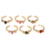 316L stainless steel open gemstone ring with 18K PVD gold plating