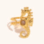 縮圖：Chic Seahorse Ring with Natural & Synthetic Gemstones – Creative & Unique Design