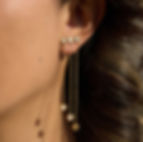 316L stainless steel movement zircon tassel earrings with 18K PVD gold plating waterproof statement jewelry