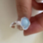 縮圖：Onyx Ring with Irregular Oval Shape, Adjustable Band for a Soft Aesthetic