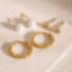 縮圖：mini cz dots stud pearl stud and facet hoop earrings stack earrings