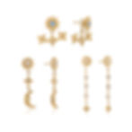 316L stainless steel zircon tassel stud earrings moon sun earrings PVD gold movement earrings OEM jewelry manufacturer