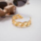 縮圖：stainless steel fish scale bracelet gold PVD ocean inspired jewelry close up detail