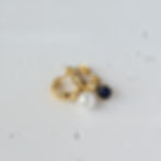 縮圖：Blue diamond CZ pearl earrings