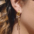 縮圖：18K Gold Stainless Steel Rhinestone Triple-Layer C-Hoop Tassel Earrings – Unique