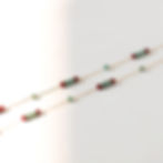縮圖：Vintage-Style Turquoise Pattern & Red Glass Bead Necklace – Stainless Steel