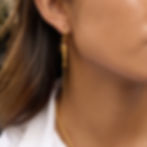 Model wearing 316L stainless steel fish earrings