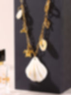 縮圖：Natural Shell Ocean Necklace with Turtle & Mermaid Tail Pendants