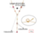 縮圖：316L stainless steel rainbow zircon lariat necklace collection with colorful bezel-set cubic zirconia measurement
