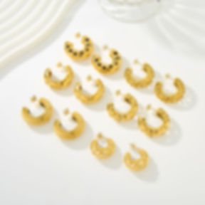 French Chic Hollow C-Shaped Hoop Earrings – 18K Gold Plated Stainless Steel