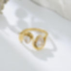 縮圖：Luxury zircon crossover ring in 316L stainless steel