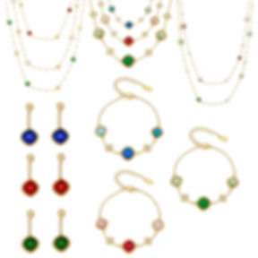 Stainless Steel Clover Zircon Jewelry Set – Necklace, Bracelet & Earrings