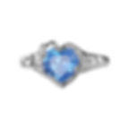 縮圖：Unique Blue Zircon Heart Ring, Playful Textured Adjustable Statement Piece
