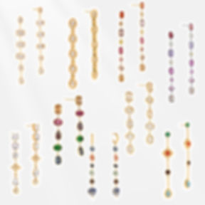 316L stainless steel CZ dangle earrings collection with colorful cubic zirconia