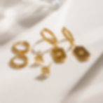 縮圖：Pole star stud star hoop class hoop earrings 3pairs one set stack earrings