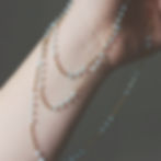 縮圖：Golden bead and baby blue bead necklace
