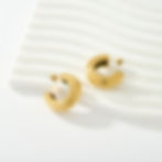 縮圖：French Chic Hollow C-Shaped Hoop Earrings – 18K Gold Plated Stainless Steel