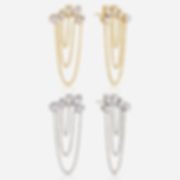 stainless steel CZ tassel earrings wholesale collection