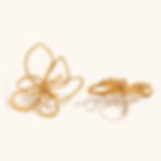 縮圖：Elegant Linear Flower Stud Earrings – 18K Gold Plated, Hypoallergenic & Stylish