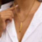 縮圖：Close-up of 316L stainless steel fish pendant necklace with PVD gold plating